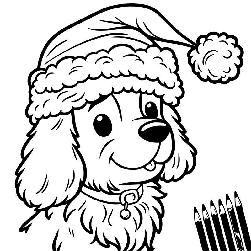 dog wearing a santa hat