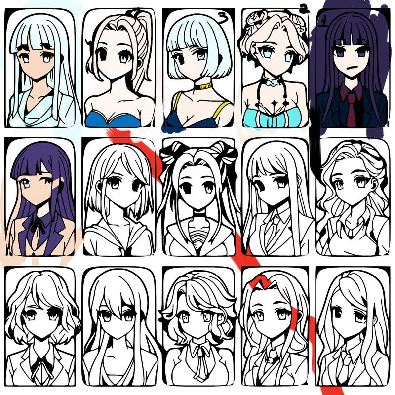 girls that look diffrent anime