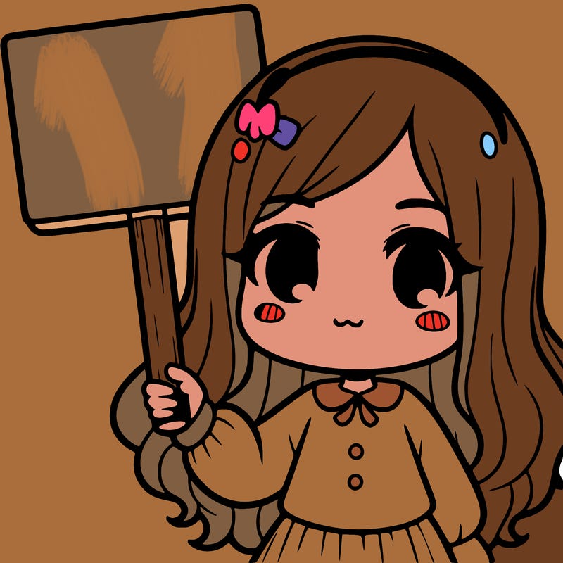 a girl holding a sign