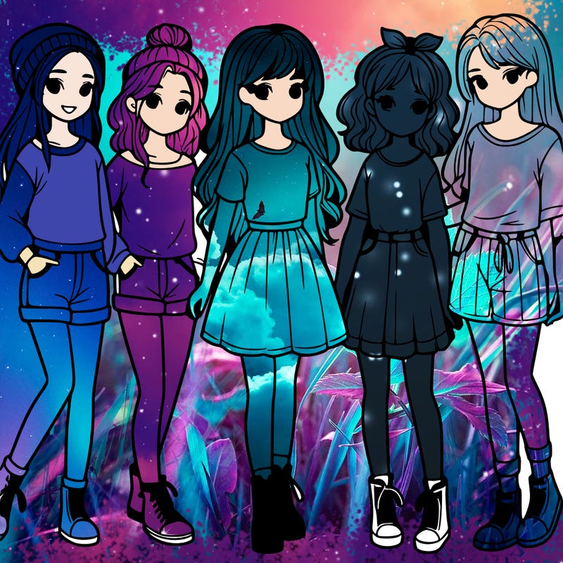 a group of five girls