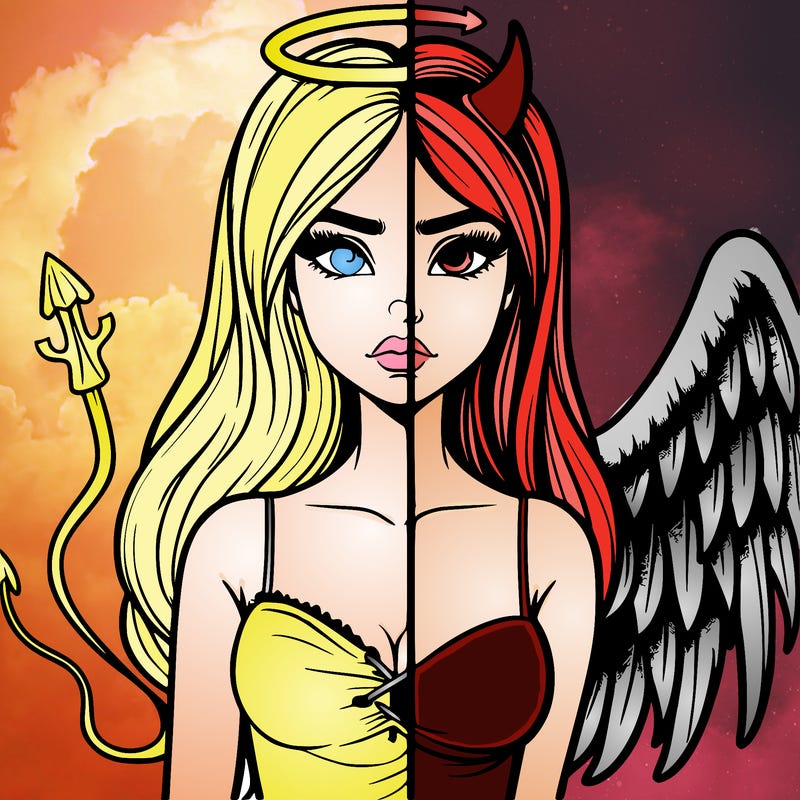 devil vs angel realistic girl