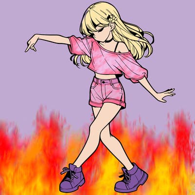 realistic girl danceing