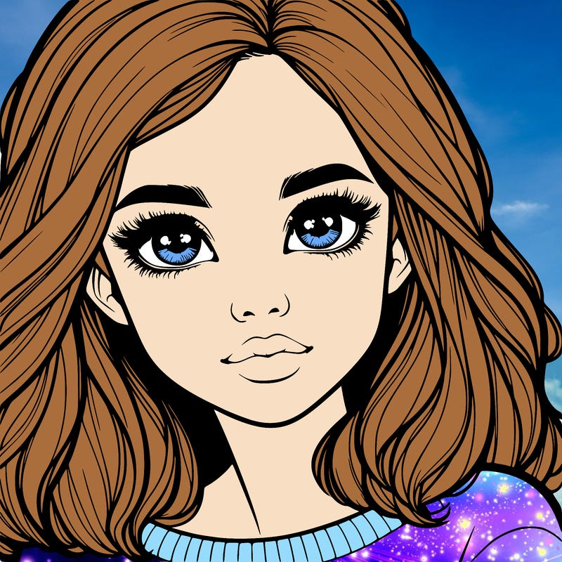 realistic girl whith cute eyes