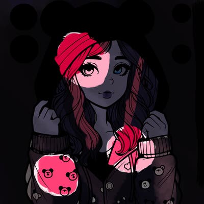 realistic girl in a animal pjs hoodie