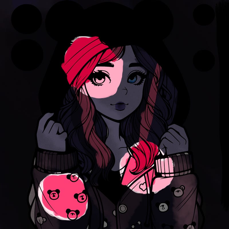 realistic girl in a animal pjs hoodie