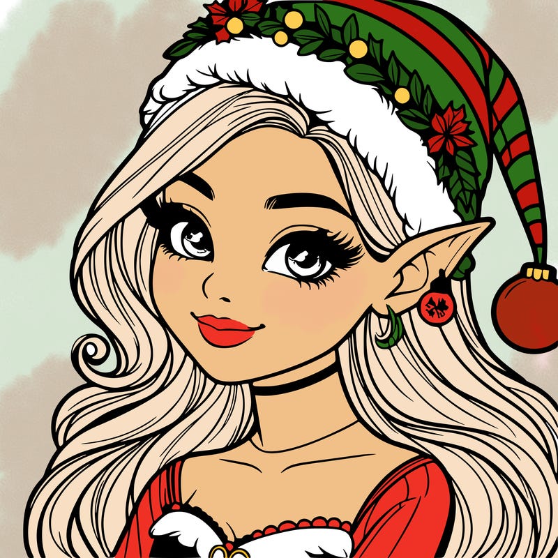 christmas girl elf realistic