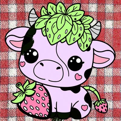 cute strawberry cow