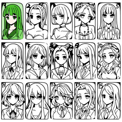 girls that look diffrent anime