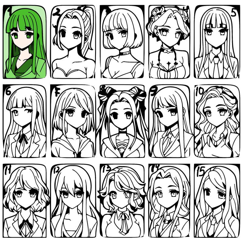 girls that look diffrent anime