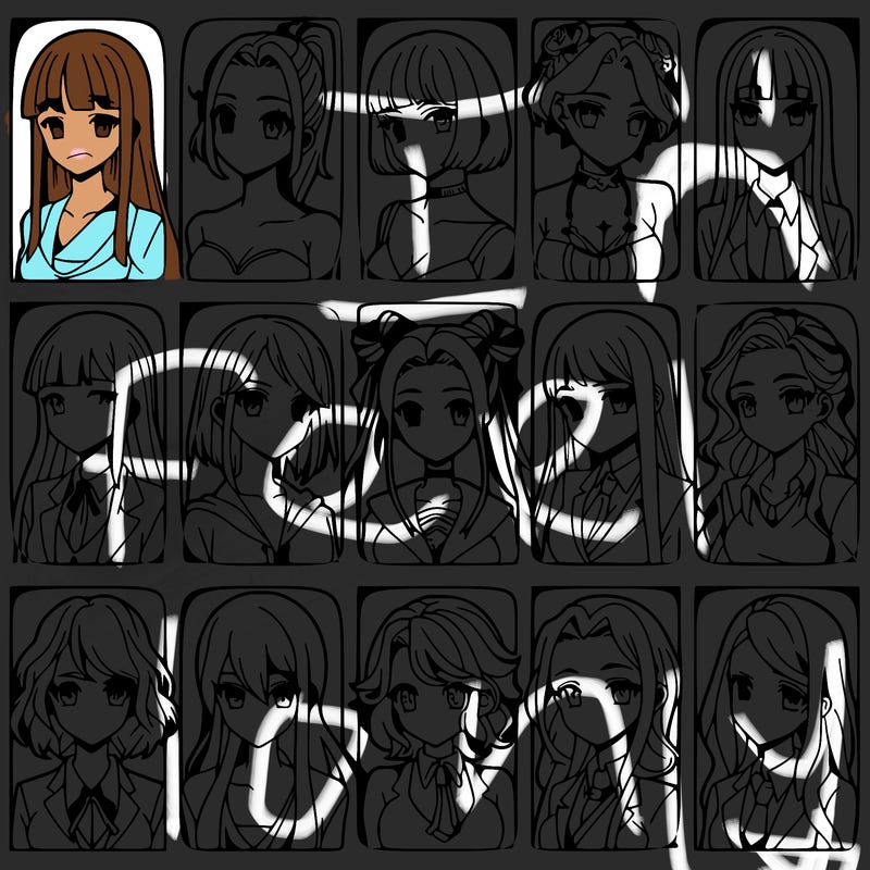 girls that look diffrent anime