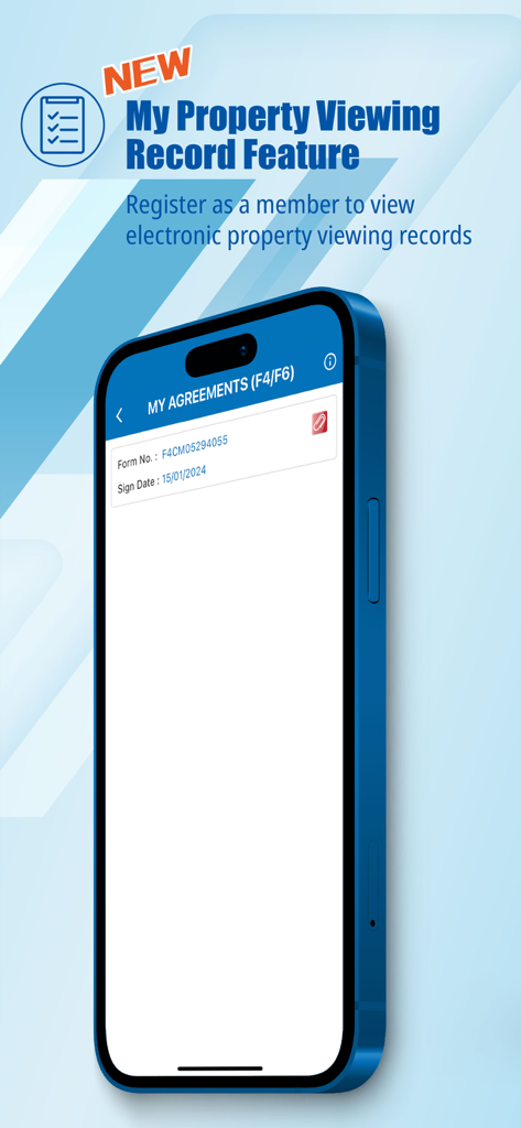 Ricacorp Real Listing - A smartphone displaying the electronic property viewing record and agreements feature in the Ricacorp Real Listing app