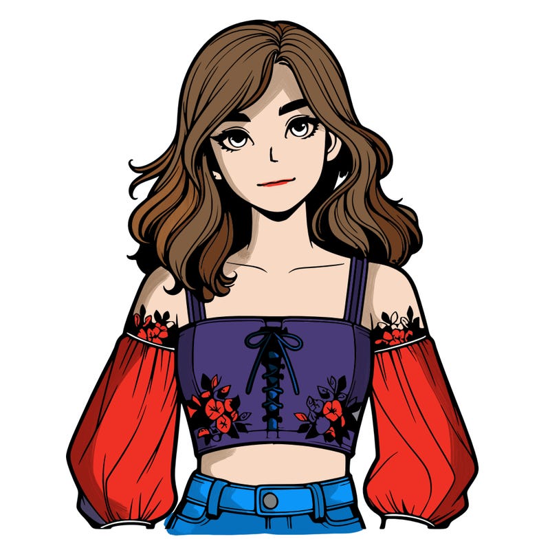 realistic girl with crop top