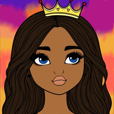 a realistic girl with a crown on
