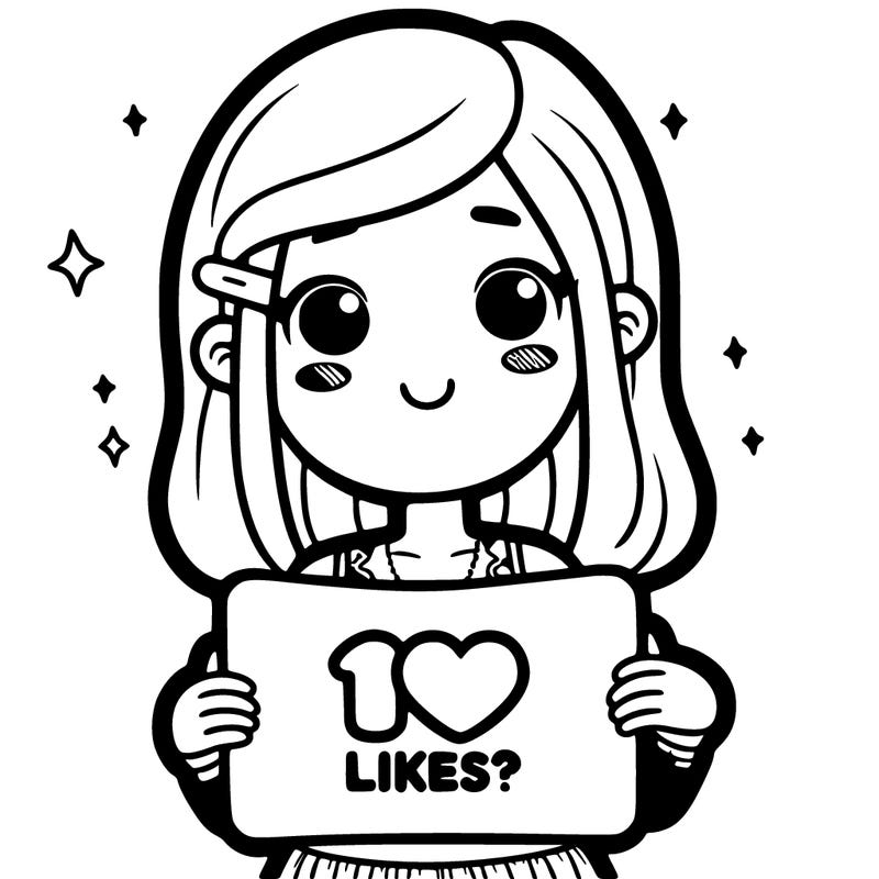 girl holding a 10 likes? sign