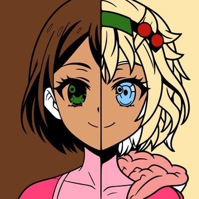 half woman half anime character