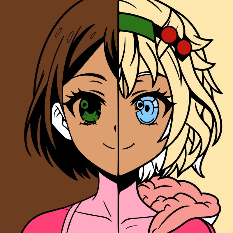 half woman half anime character