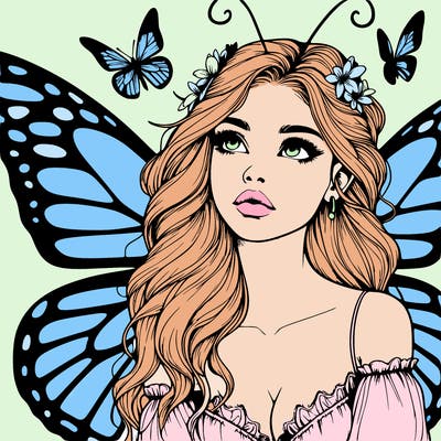 butterfly fairy realistic girl