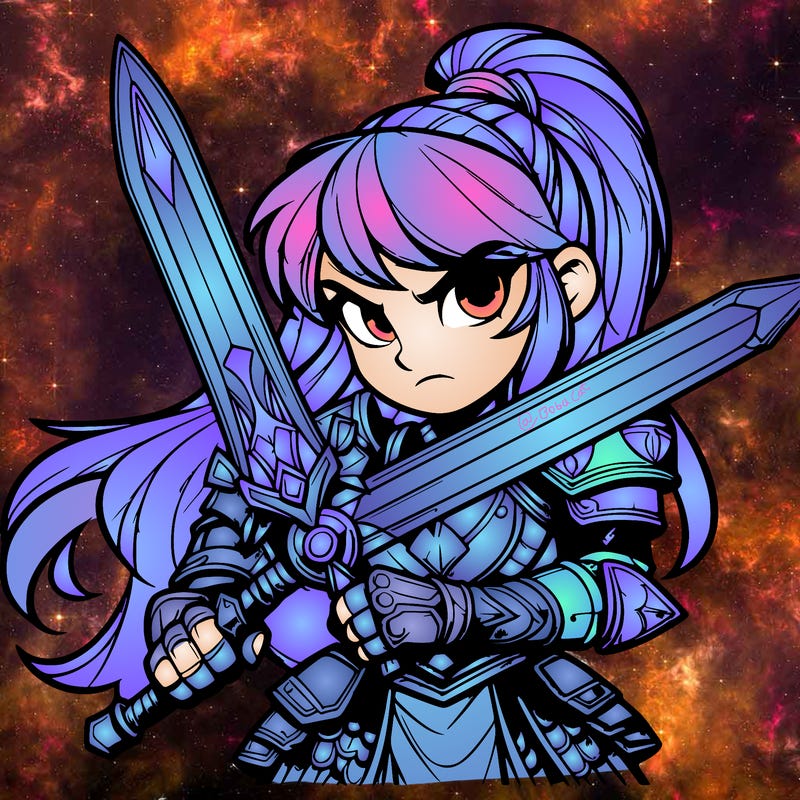 detailed fierce warrior girl realistic wielding large sword and wearing armor