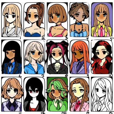 girls that look diffrent anime