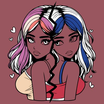 realistic girl split