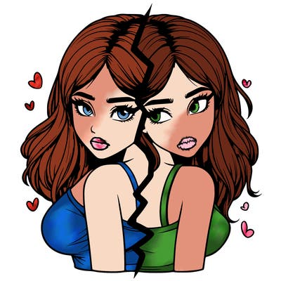 realistic girl split