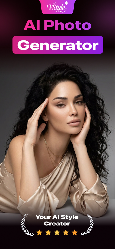 Retrato de alta calidad generado por IA de una mujer de la aplicación VStyle