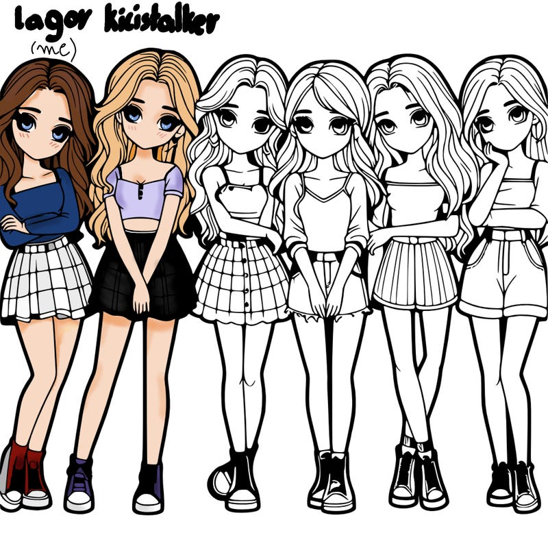 a group of girls realistic