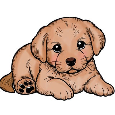 a cute realistic puppy