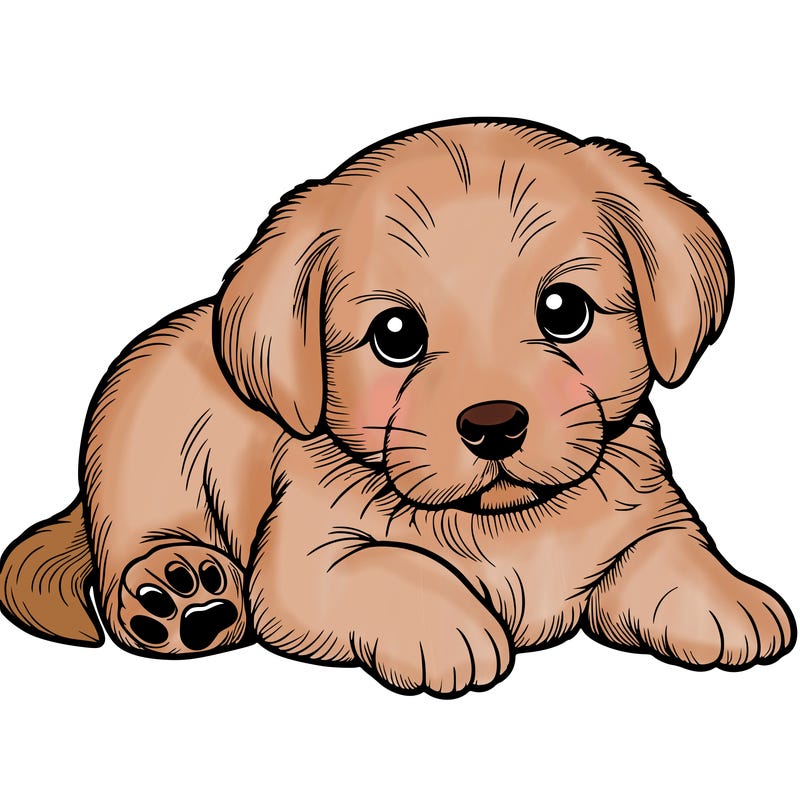 a cute realistic puppy