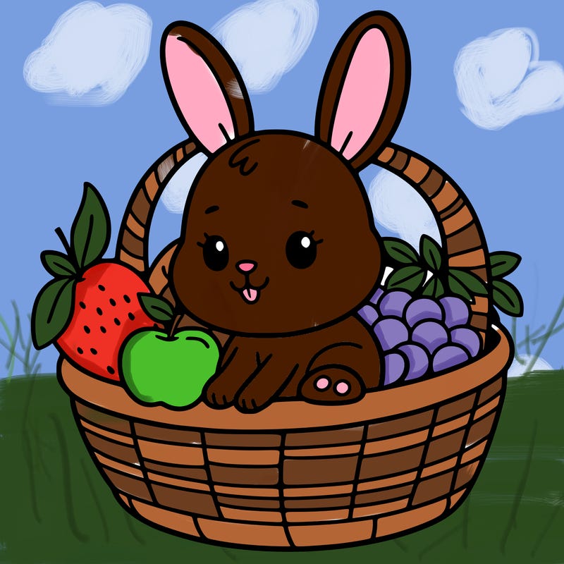 bunny in a fruit basket