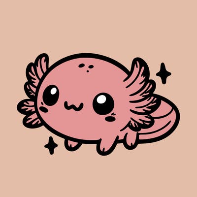 cute easy baby axolotl