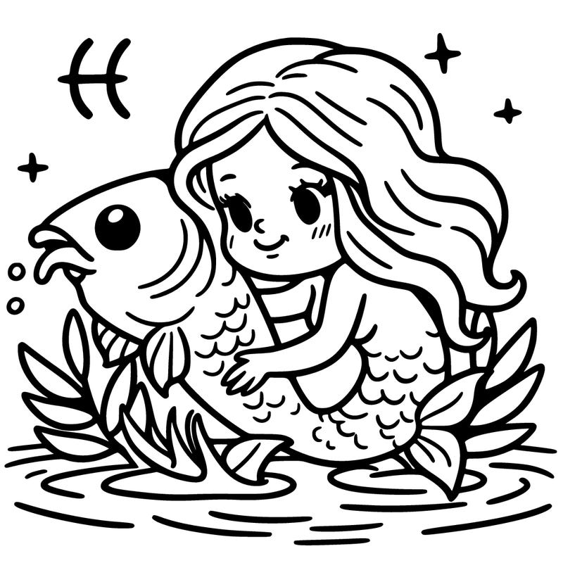 pisces in water with a fish