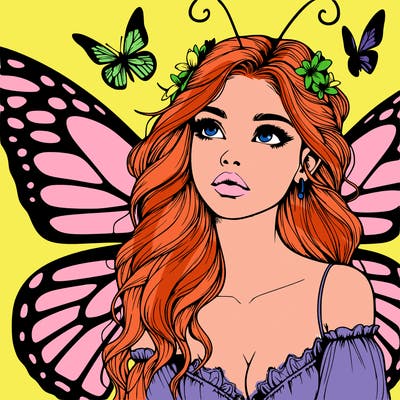 butterfly fairy realistic girl