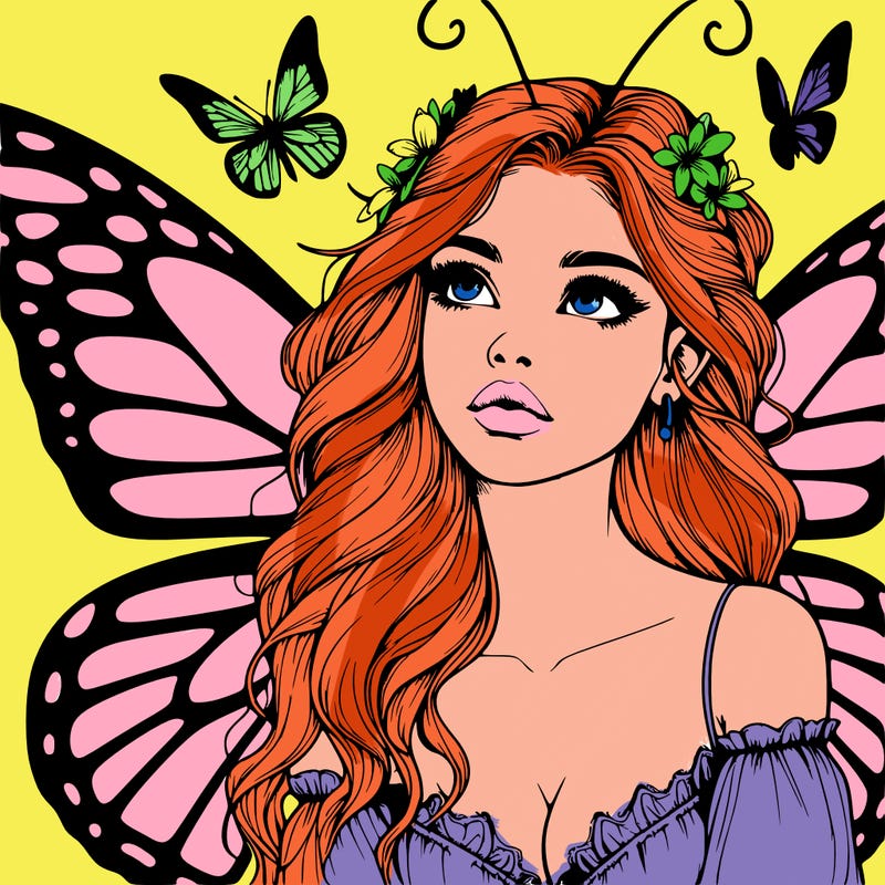 butterfly fairy realistic girl