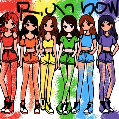 a group of girls wearing crop tops and shorts