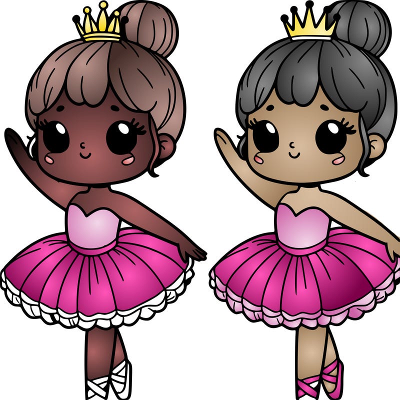 ballerina in a tutu with a bun and a crown