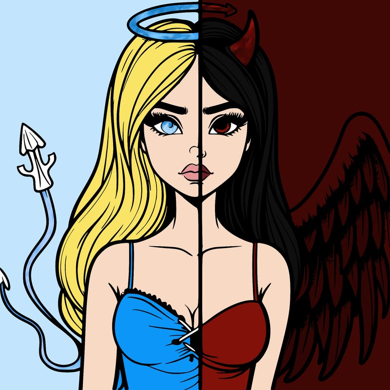 devil vs angel realistic girl