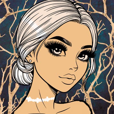 realistic girl with lashes