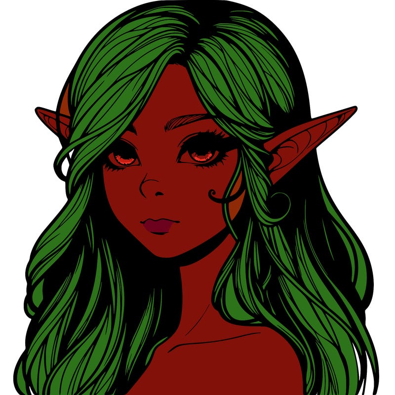 elf girl realistic dark fantasy