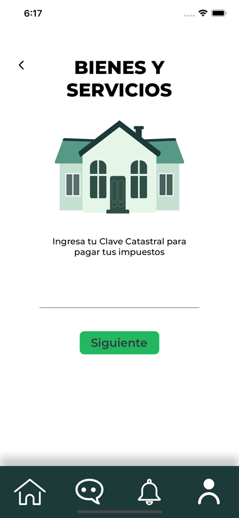 Interface of the Soy SPS plus app for paying municipal property taxes in San Pedro Sula by entering a cadastral key.