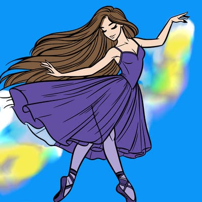 a beautiful woman with long hair dancing ballet