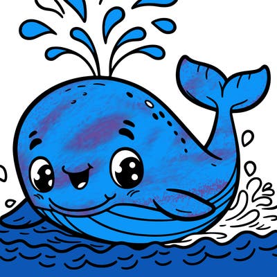 a whale playfully splashing water