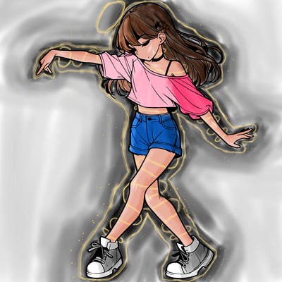 realistic girl danceing