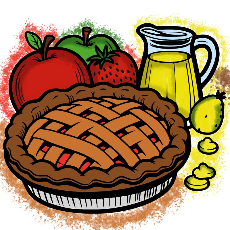 a pie of food