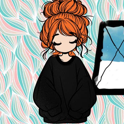 girl with baggy sweatshirt and messy bun