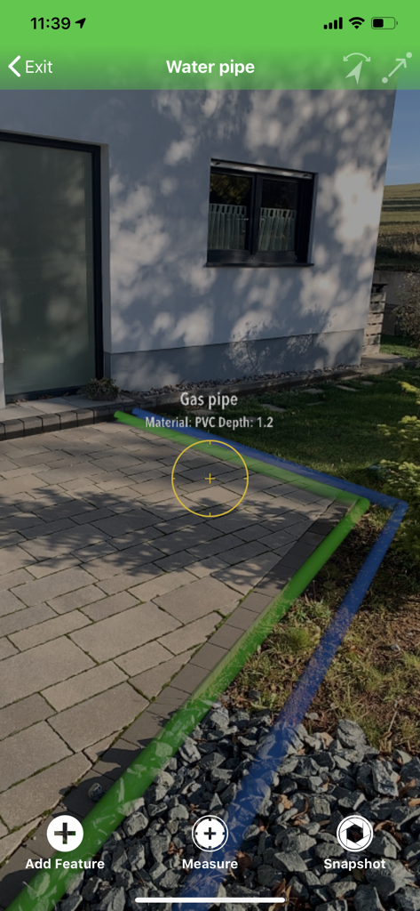 Augmented reality visualization of underground gas and water pipes using the GeoAce surveying app