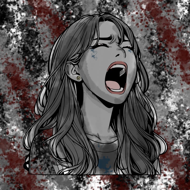 screaming realistic, girl