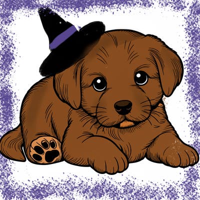 a cute realistic puppy