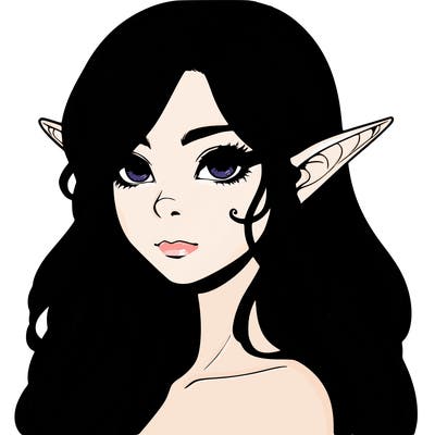 elf girl realistic dark fantasy