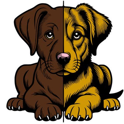 realistic dog split picture